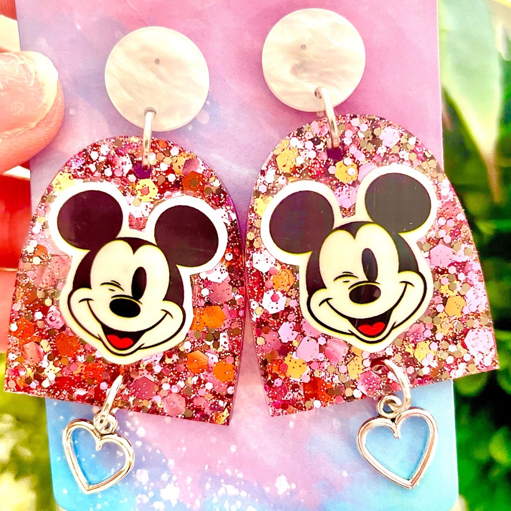 Mickey Mouse Acrylic Dangle Earrings